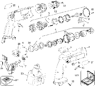 Exploded Diagram A Diagram and Parts List for 2894K-AU Type 1 Black and Decker Cordless Drill